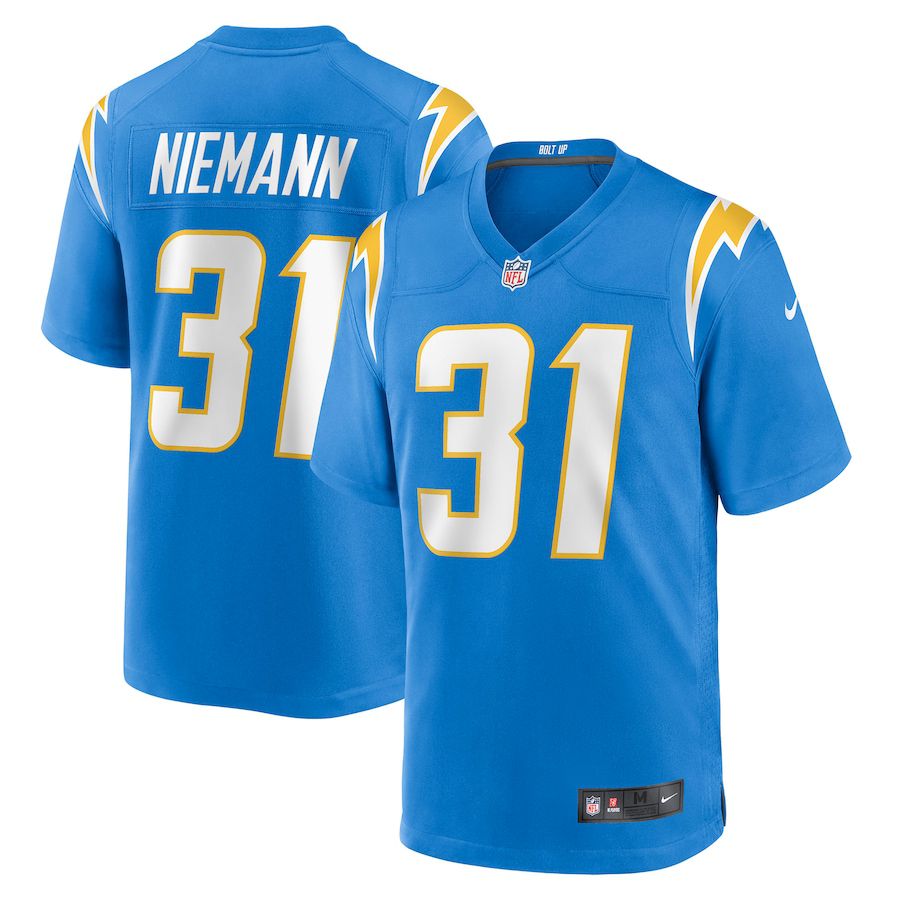 Men Los Angeles Chargers #31 Nick Niemann Nike Powder Blue Game Player NFL Jersey